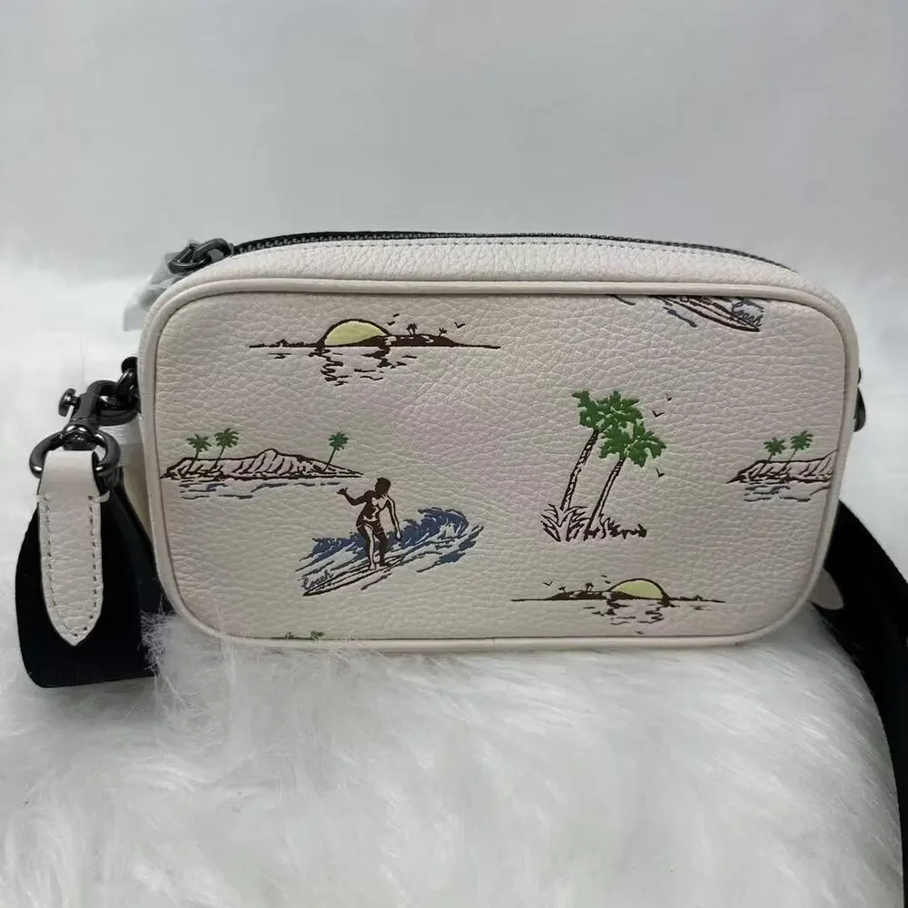 Coach Jayden Crossbody Bag With Surf Print In Leather/Chalk CBI35 NWT